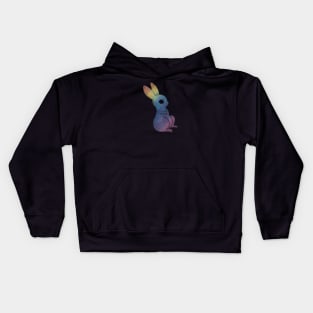 Rainbow magic bunny of the galaxy black Kids Hoodie